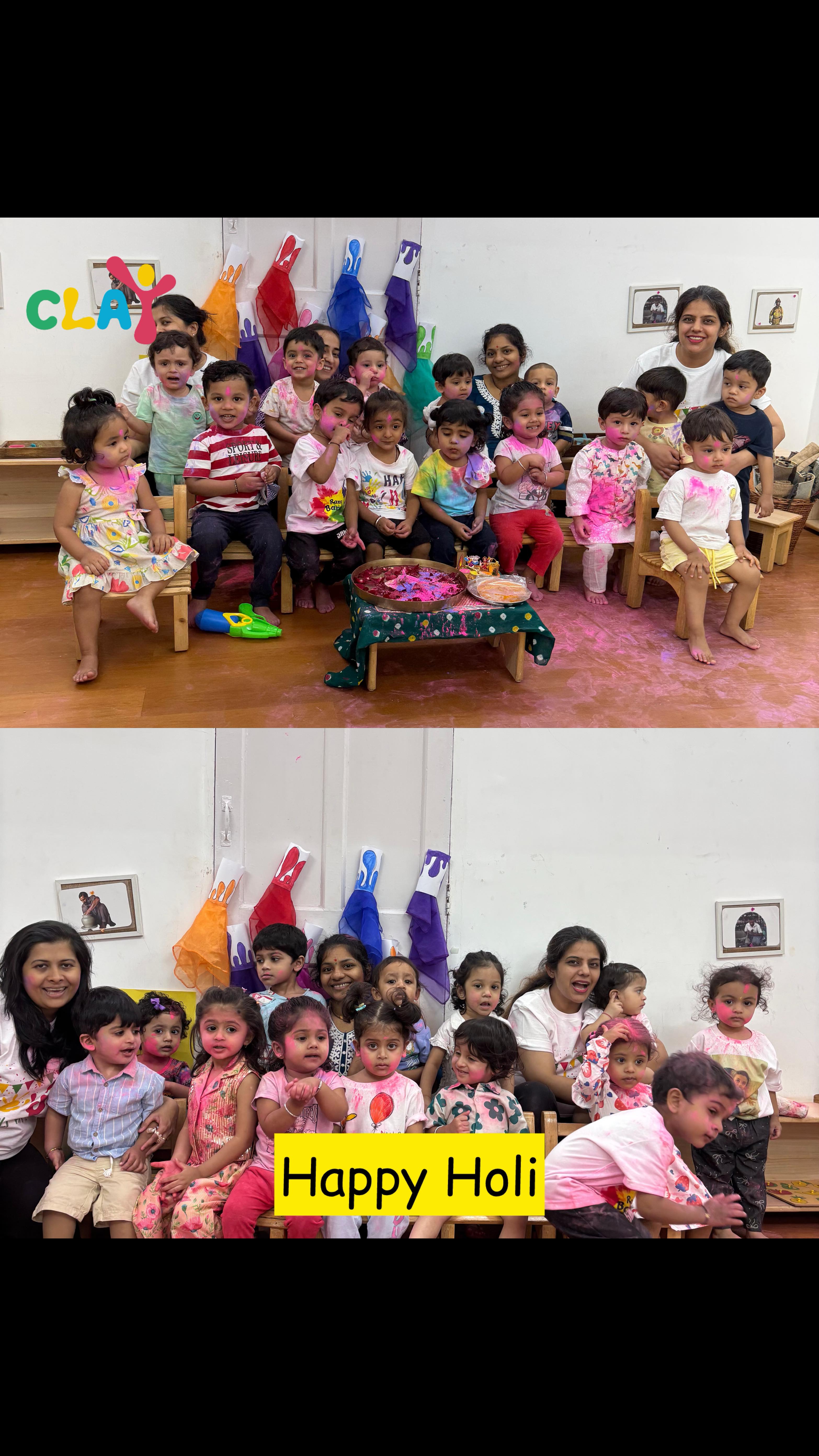 Colours of joy, laughter, and tradition filled our day at Clay Montessori! 🌈💛
Our little ones celebrated Holi by playing with vibrant colours, preparing refreshing thandai, and learning about the beautiful connection of Holi with Krishna Bhagwan.

Through hands-on experiences and storytelling, children understood that Holi is not just about colours, but about love, positivity, and togetherness.

Happy Holi from our Clay Montessori family! 🎉🌼 #claymontessori #montessoripreschool #happyholi2026 #matunga [Holi celebration preschool, Montessori Holi celebration, Holi activities for kids, Krishna and Holi story for children, thandai making activity for kids, Indian festival celebration in preschool, Montessori festival celebration, cultural learning for kids, Clay Montessori Holi, preschool Holi celebration India, hands on festival learning, Holi reel Instagram school, Sion, Matunga, dadar, wadala, sewri, parel]